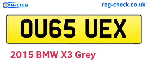 OU65UEX are the vehicle registration plates.