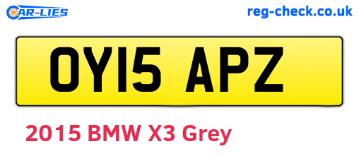 OY15APZ are the vehicle registration plates.