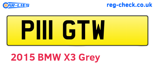 P111GTW are the vehicle registration plates.