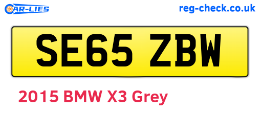 SE65ZBW are the vehicle registration plates.