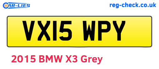 VX15WPY are the vehicle registration plates.