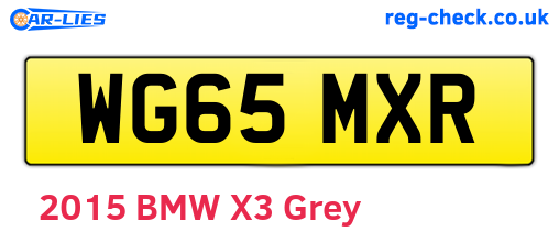 WG65MXR are the vehicle registration plates.
