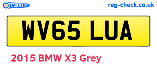 WV65LUA are the vehicle registration plates.