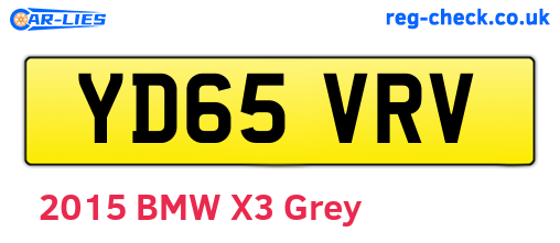YD65VRV are the vehicle registration plates.