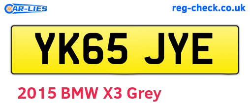 YK65JYE are the vehicle registration plates.