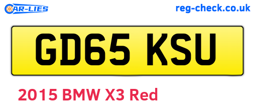 GD65KSU are the vehicle registration plates.
