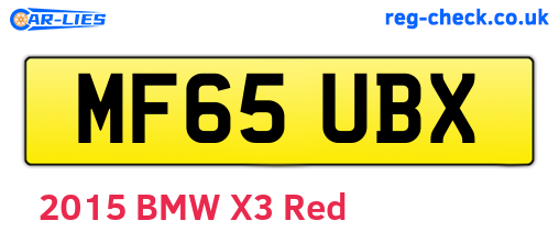 MF65UBX are the vehicle registration plates.
