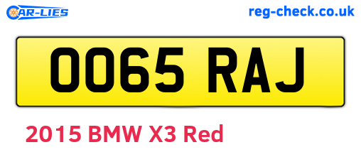 OO65RAJ are the vehicle registration plates.