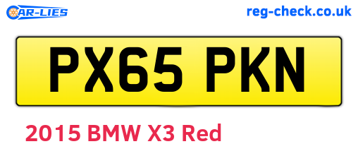 PX65PKN are the vehicle registration plates.