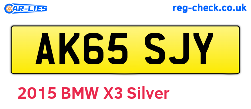 AK65SJY are the vehicle registration plates.