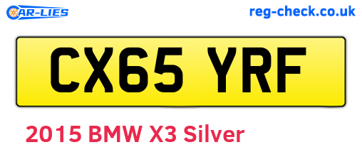 CX65YRF are the vehicle registration plates.