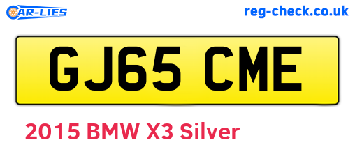 GJ65CME are the vehicle registration plates.
