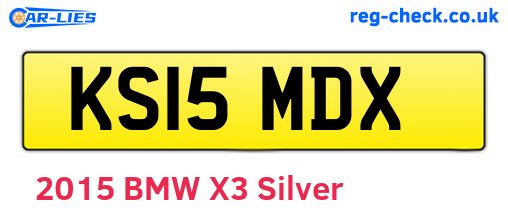 KS15MDX are the vehicle registration plates.