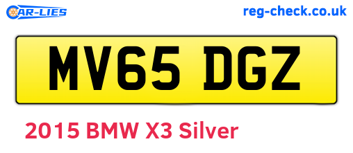 MV65DGZ are the vehicle registration plates.