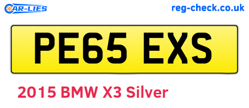PE65EXS are the vehicle registration plates.