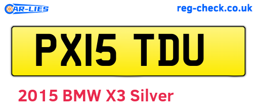 PX15TDU are the vehicle registration plates.