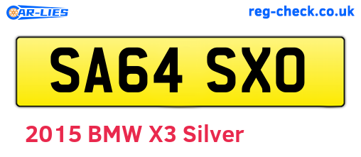 SA64SXO are the vehicle registration plates.