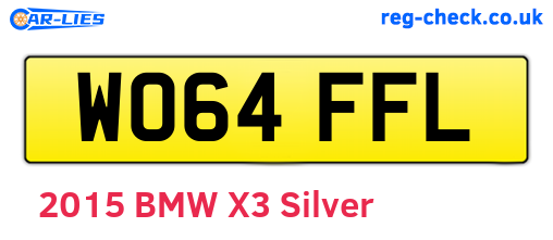 WO64FFL are the vehicle registration plates.
