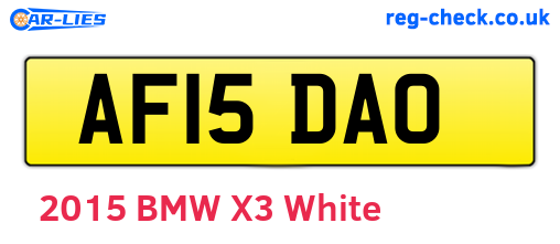 AF15DAO are the vehicle registration plates.