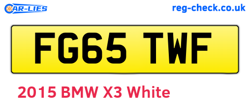 FG65TWF are the vehicle registration plates.