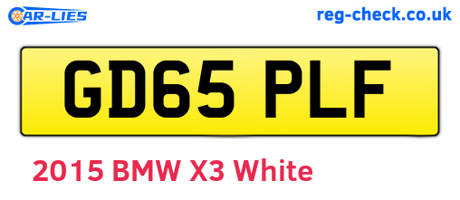 GD65PLF are the vehicle registration plates.