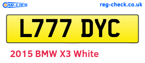 L777DYC are the vehicle registration plates.