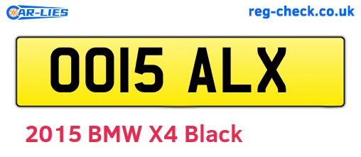 OO15ALX are the vehicle registration plates.