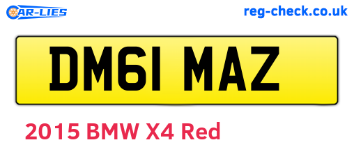 DM61MAZ are the vehicle registration plates.
