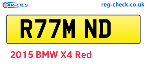 R77MND are the vehicle registration plates.