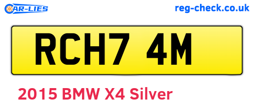 RCH74M are the vehicle registration plates.