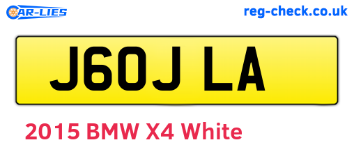 J60JLA are the vehicle registration plates.