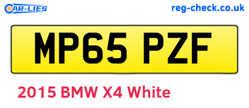 MP65PZF are the vehicle registration plates.