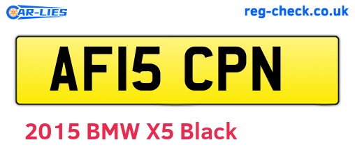 AF15CPN are the vehicle registration plates.