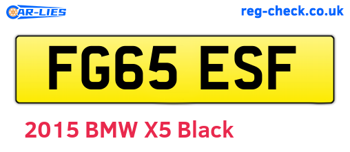 FG65ESF are the vehicle registration plates.