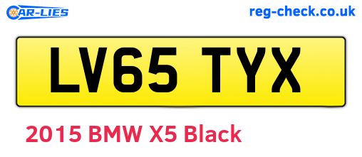 LV65TYX are the vehicle registration plates.