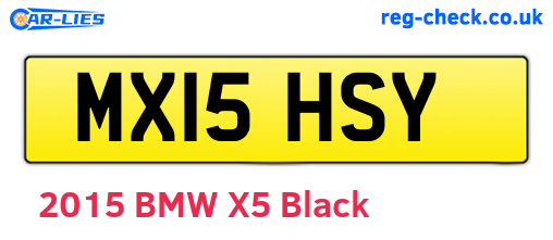MX15HSY are the vehicle registration plates.