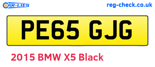 PE65GJG are the vehicle registration plates.
