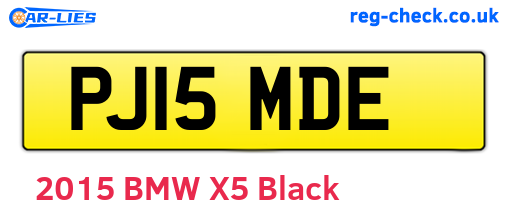PJ15MDE are the vehicle registration plates.