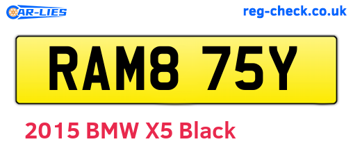 RAM875Y are the vehicle registration plates.