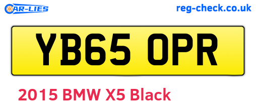 YB65OPR are the vehicle registration plates.