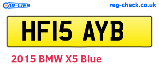 HF15AYB are the vehicle registration plates.