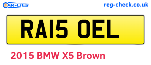 RA15OEL are the vehicle registration plates.