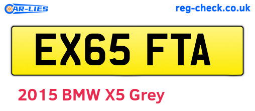 EX65FTA are the vehicle registration plates.
