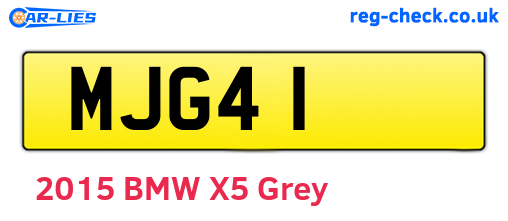 MJG41 are the vehicle registration plates.