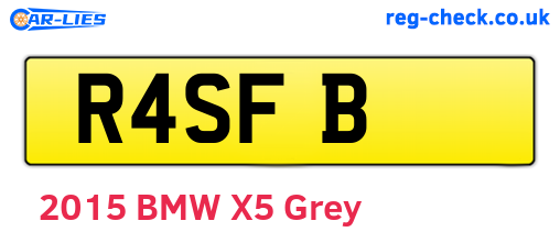 R4SFB are the vehicle registration plates.