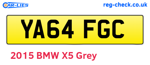 YA64FGC are the vehicle registration plates.