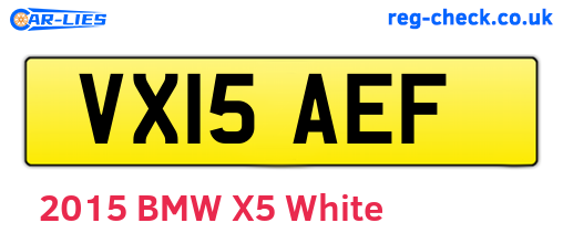 VX15AEF are the vehicle registration plates.