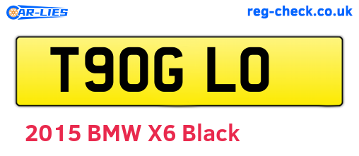 T90GLO are the vehicle registration plates.