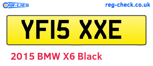 YF15XXE are the vehicle registration plates.