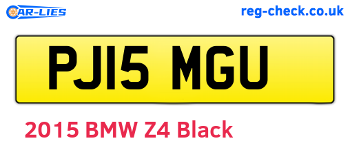 PJ15MGU are the vehicle registration plates.